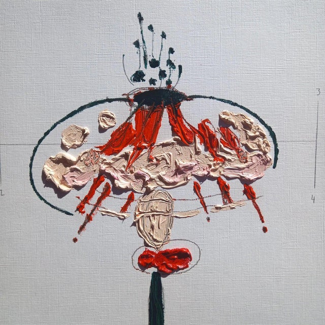 Red Set of 6 - One-of-a-Kind Organic Modern Framed Botanical Floral Oil Paintings by Diane Grant For Sale - Image 8 of 9