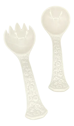 Maria Weiß Salad Servers in Porcelain from Rosenthal, Germany, Set of 2
