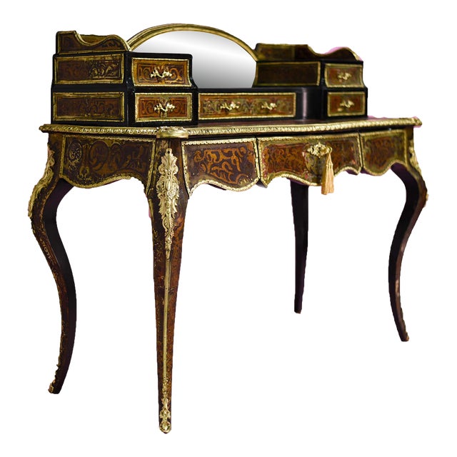 19th Century Fine French Ladies Bonheur Du Jour Bronze Mounted Desk Timeless Elegance For Sale