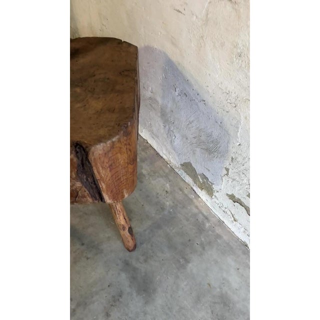 19th Century French Provincial Elm Chopping Block Table, France For Sale - Image 12 of 13