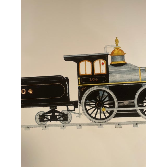 2020s Halsey Reproduction Vintage Train Illustration Prints Set of 4 For Sale - Image 5 of 17