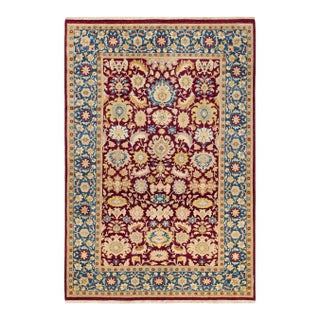 Mogul, One-of-a-Kind Hand-Knotted Area Rug in Red, 6' 1" x 8' 9" For Sale