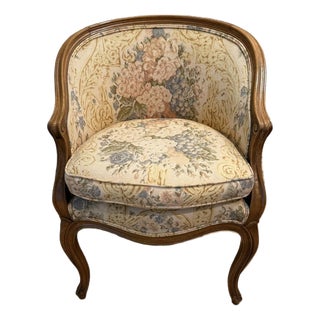Antique French Louies XV Bergere Accent Chair For Sale