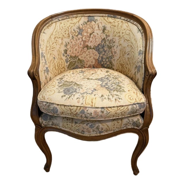 Antique French Louies XV Bergere Accent Chair For Sale