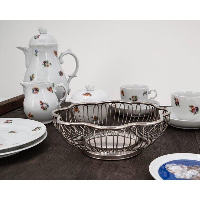 Biedermeier Streublume Tête-À-Tête for Two on Wooden Tray from Fürstenberg, 1950s, Set of 12 For Sale - Image 12 of 15