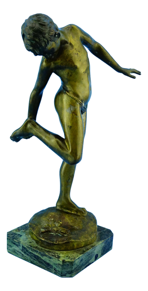 De Lotto, Nude Boy Bitten by a Crab, 1800s, Bronze