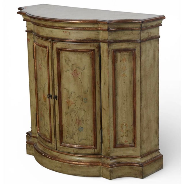 Venetian Style Painted Two Door Sideboard Cabinet For Sale - Image 4 of 4
