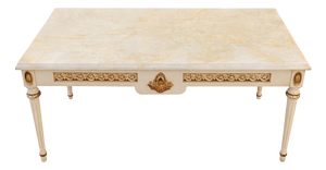 Louis XVI Coffee Table with White Marble Top, 1890s