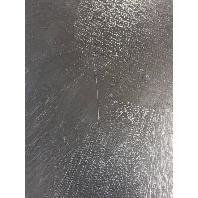 Brown Late 20th Century Christian Liaigre at Holly Hunt 60" Round Dining Table, Ebonized Black Oak, Column Pedestal Base For Sale - Image 8 of 14