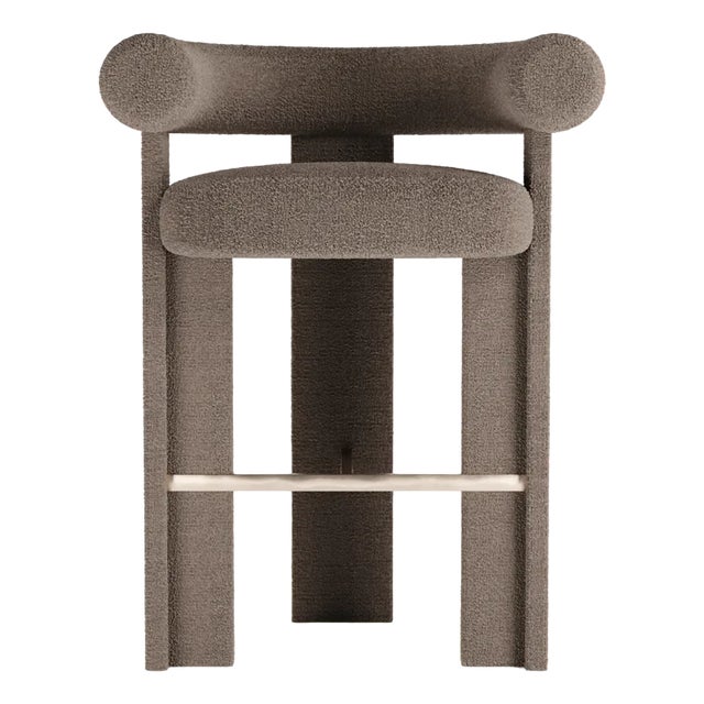 Cassette Bar Chair in Bouclé Brown by Alter Ego For Sale