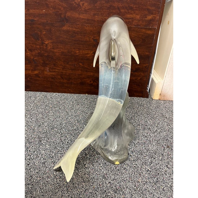 Shlomi Haziza Haziza Acrylic Jumping Dolphin Statue For Sale - Image 4 of 5