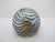 Robert Eickholt Robert Eickholt Small Iridescent Blue King Tut Art Glass Sphere Paperweight For Sale - Image 4 of 7