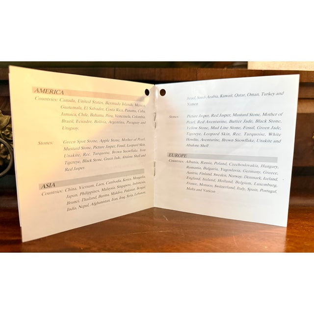 Metal Stunning Large Vintage Gemstone Globe**Polished Brass 4 Leg Stand W/Compass**OBO** For Sale - Image 7 of 8