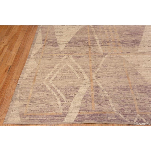 Tribal Nazmiyal Collection Light Neutral Warm Color Tribal Geometric Design Modern Area Rug For Sale - Image 3 of 7