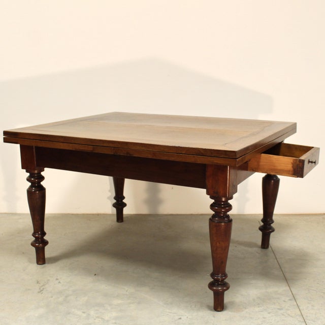 Italian Extendable Walnut Table, 19th Century For Sale - Image 4 of 11