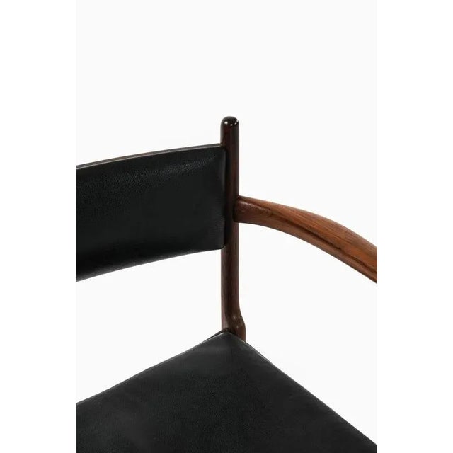 Armchair in Rosewood and Black Leather by Kai Lyngfeldt Larsen, 1960s For Sale - Image 9 of 11
