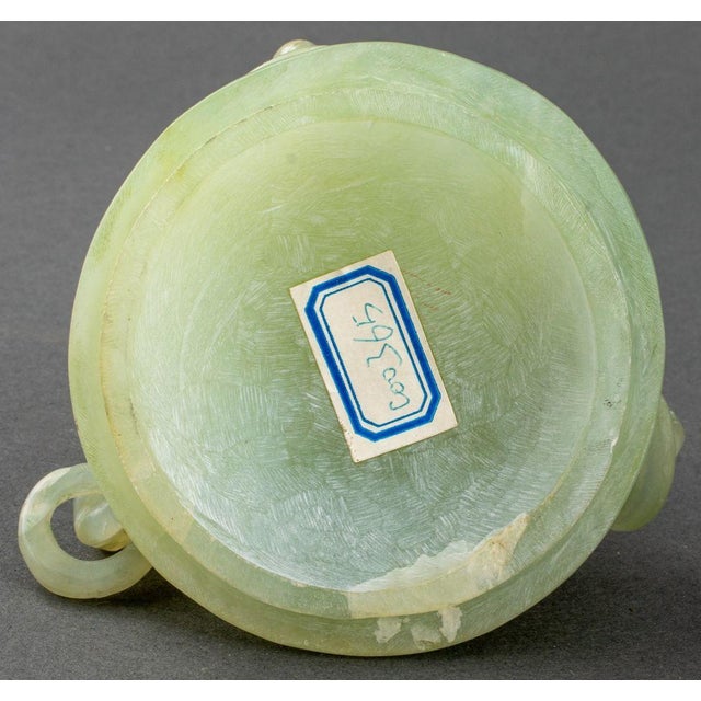 Chinese Carved Greenstone Tripod Censer For Sale - Image 10 of 11