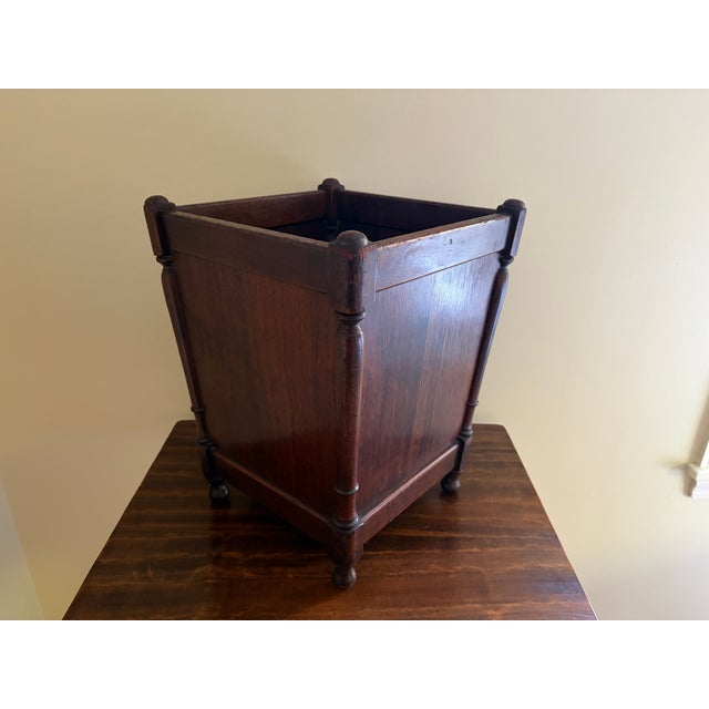 Mid 20th Century English Country Style Mahogany Planter or Wastebasket For Sale In South Bend - Image 6 of 9
