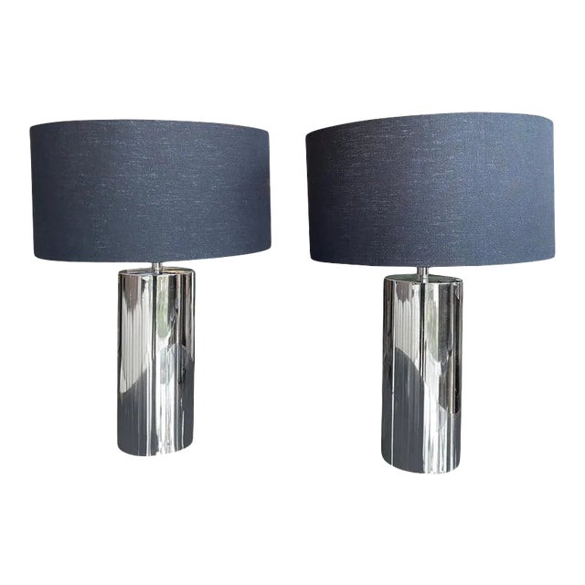 1970s Reggiani Italian Table Lamps in Chrome - a Pair For Sale