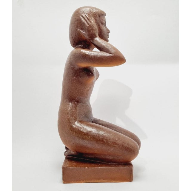 Mid-Century Ceramic Sculpture of Kneeling Nude by Jitka Forejtová for Jihokera, 1960s For Sale - Image 8 of 15