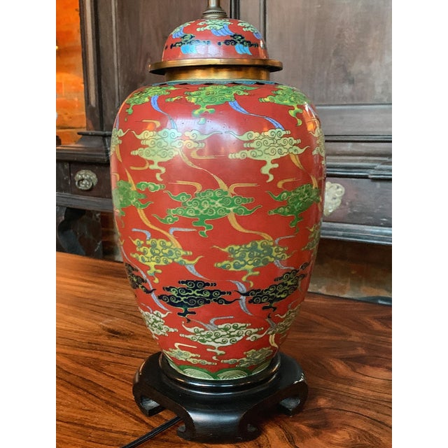 Mid-20th Century Chinese Cloisonné Table Lamp For Sale - Image 12 of 15