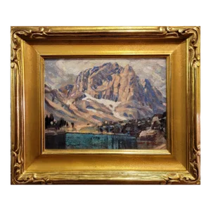 Edgar Payne -Lake in the Sierras-1920s California Impressionist Oil Painting