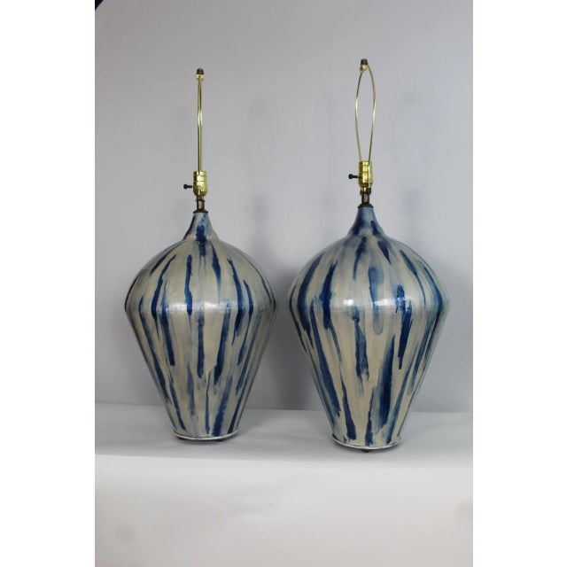 Mid-Century Modern Substantial Mid 20th Century Laural Lamp Influence Lamps - A Pair For Sale - Image 3 of 12