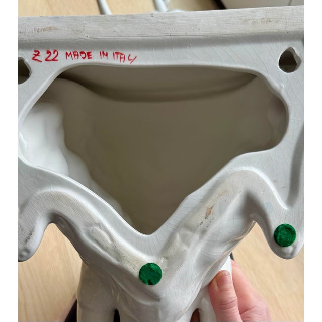 Mid 20th Century Vintage Italian White Glazed Elephant Head Wall Shelves / Brackets, Pair For Sale - Image 5 of 12