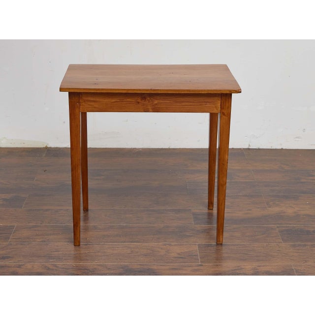 19th Century English Country House Pine Table With Tapered Legs For Sale - Image 4 of 11