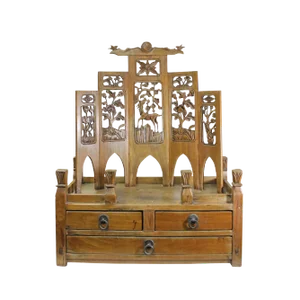 Chinese Vintage Carving Display Shrine Chest Stand