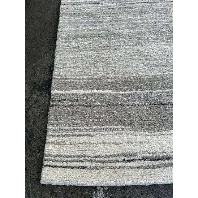 8ft X 8ft Pottery Barn Karson Wood Area Rug, Gray For Sale - Image 9 of 12