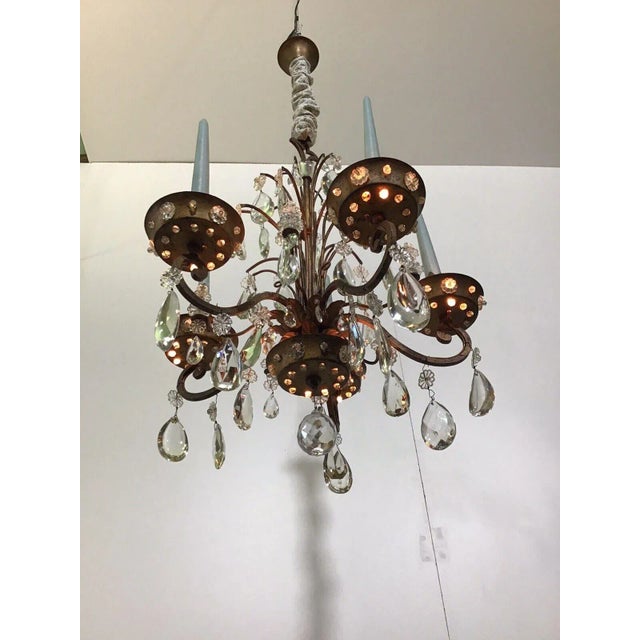 Gold 1920's French Antique Louis XV Style 18thc Rococo Maison Bagues Chandelier For Sale - Image 8 of 13