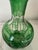 Emerald Green Cut-to-Clear Crystal Bud Vase Carafe For Sale - Image 10 of 12