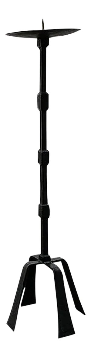 Vintage Brutalist Wrought Iron Candleholder