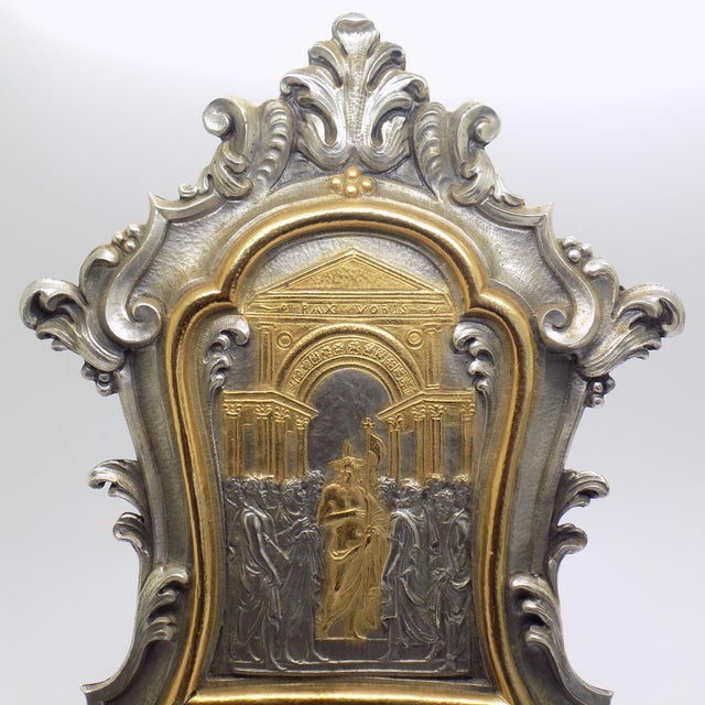 Large Vintage Italian Sterling Silver 925 Deposizione Pace Table Sculpture, Bologna, 1980s For Sale - Image 11 of 16