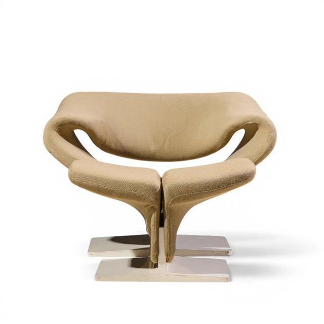 Mid 20th Century Pierre Paulin for Artifort Mid Century Ribbon Chairs With Ottoman For Sale - Image 5 of 12
