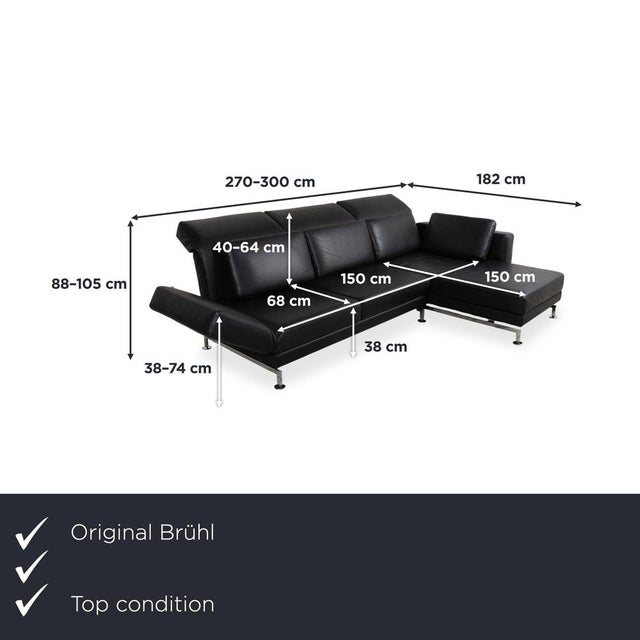 Here you get a corner sofa from the Moule series by the German manufacturer Brühl, which, with its clean lines and black...