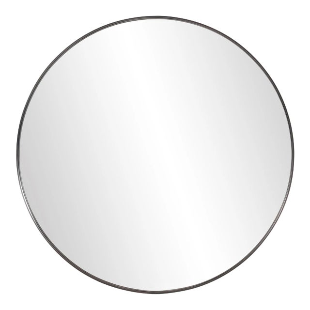 Kenneth Ludwig Chicago Steele Black Round Mirror For Sale