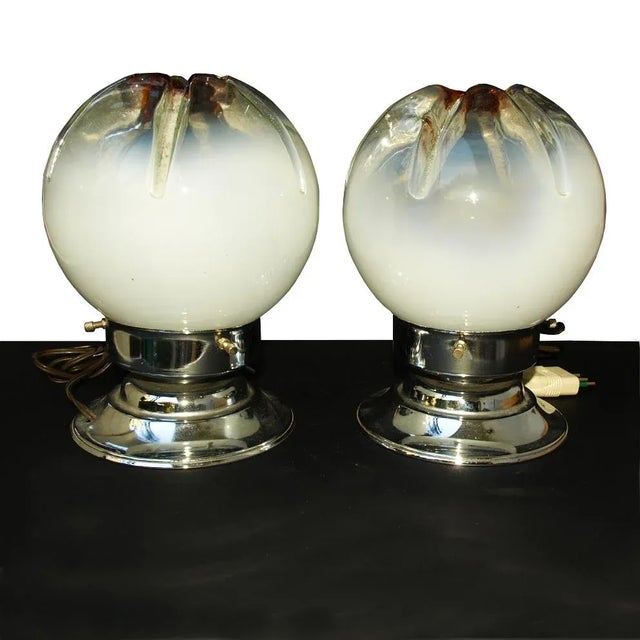 Chromed Metal & Glass Table Lamp by Toni Zuccheri for VeArt, 1970s For Sale - Image 6 of 11