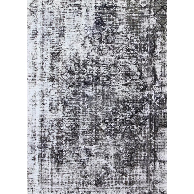 Textile Mid 20th Century Vintage Persian Rug With Modern Design in Shades of Gray & Charcoal For Sale - Image 7 of 9