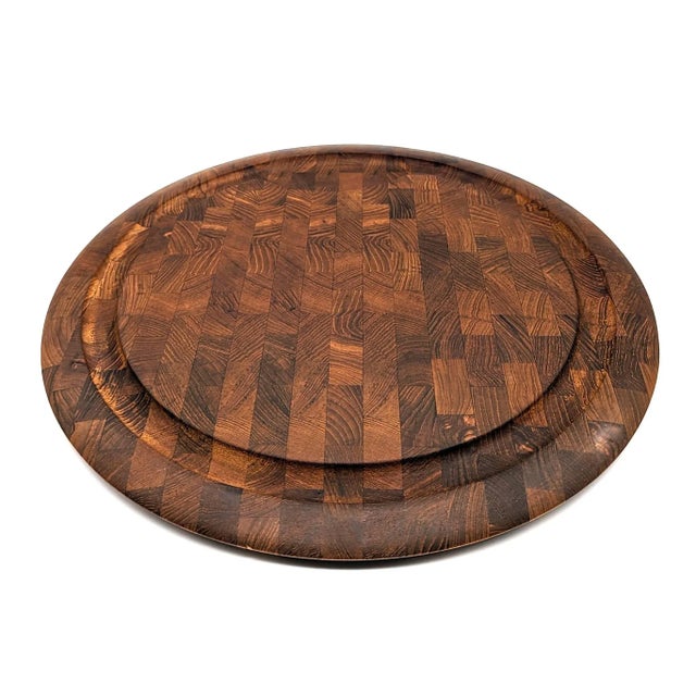 Mid-Century Modern 1980s Dansk Staved Teak Cheese and Charcuterie Tray and Carving Board Designed by Jens H Quistgaard For Sale - Image 3 of 11