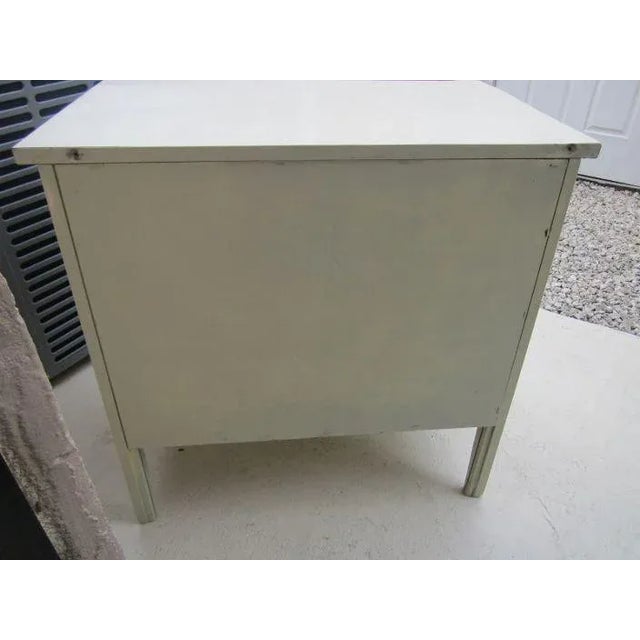 1980s Vintage Buffet Hollywood Regency Two Door One Drawer Sage Green For Sale - Image 10 of 12