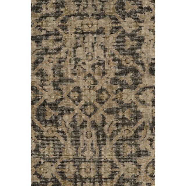 Rug & Kilim Rug & Kilim Distressed Persian Style Runner in Black & Beige Herati Pattern For Sale - Image 4 of 6