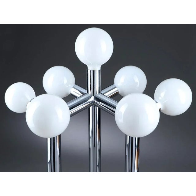 Mid-Century Modern Sculptural Table Lamp in Chrome and White Glass by J. T. Kalmar, Vienna, 1970s For Sale - Image 3 of 11