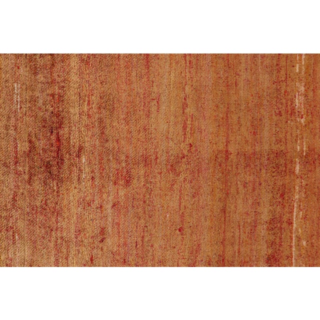 Rug & & Kilim’s Contemporary Textural Rug in Red and Gold Tones For Sale In New York - Image 6 of 7