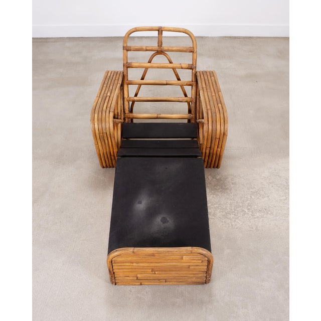 Paul T. Frankl Rattan Six-Strand Square Pretzel Chaise Longue For Sale - Image 9 of 18
