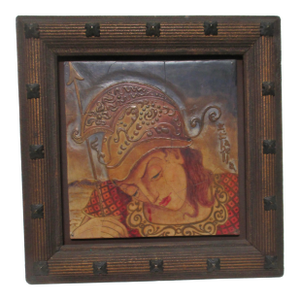 Fresco Panel of Wounded Amazon Italian Circa 30s'