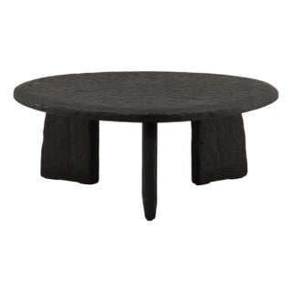 Black Chiseled Organic Modern Egg Coffee Table For Sale