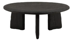 Black Chiseled Organic Modern Egg Coffee Table