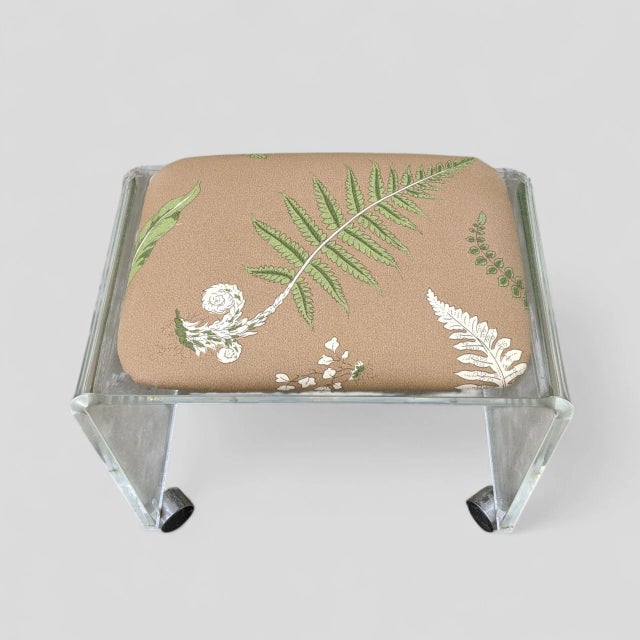 The House of Scalamandr�� Elsie De Wolfe Vintage Lucite Vanity Stool Bench For Sale - Image 9 of 12